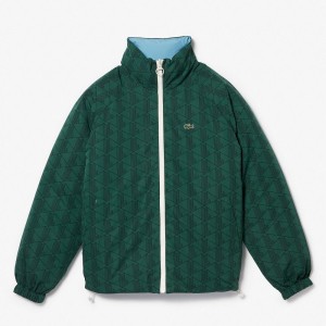 Men's Lacoste Water-Repellent Jackets Green | HXG982715