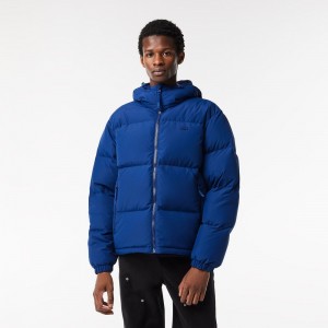 Men's Lacoste Water-Repellent Puffer Jackets Methylene blue | MYX507182