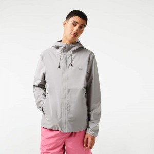 Men's Lacoste Waterproof Track Jackets Grey | CWA724605