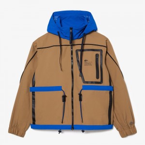 Men's Lacoste WoWindbreaker Jackets Brown Blue | USD417586