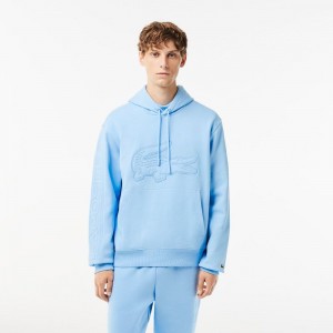 Men's Lacoste XL Croc Jogger Hoodie Pastel blue | ECK698072