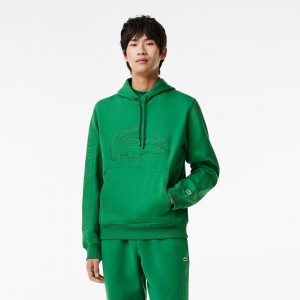 Men's Lacoste XL Croc Jogger Hoodie Rocket Green | NSL581740