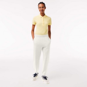 Women's Lacoste Blended Cotton Sweatpants White | JBK048619