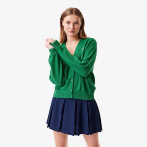 Women's Lacoste Cashmere Cardigan Rocket Green | CIU756491