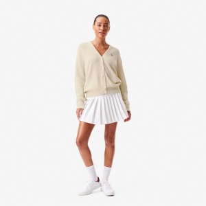 Women's Lacoste Cashmere Cardigan White | RTL631759