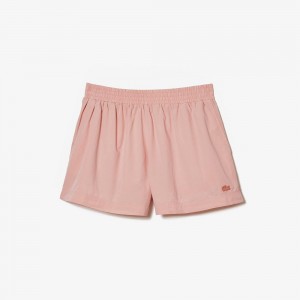 Women's Lacoste Cotton Poplin Shorts Pink | LKW182750