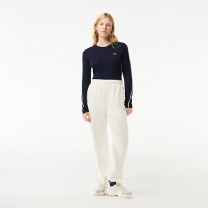 Women's Lacoste Cotton Sweatpants White | RBL037182