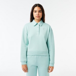 Women's Lacoste Embroidered Polo Sweatshirt Mint | NHQ637058