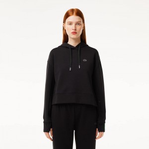 Women's Lacoste Hoodie Black | BGZ698412