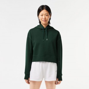 Women's Lacoste Hoodie Forest green | BPS345716