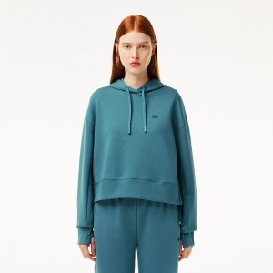 Women's Lacoste Hoodie Hydro blue | OGY218709