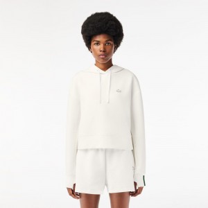 Women's Lacoste Hoodie White | ARW478612