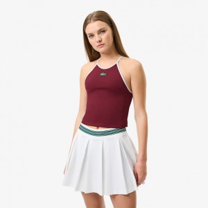 Women's Lacoste Lacoste x Bandier All Motion Colorblock Tank Top Bordeaux | JYL269470