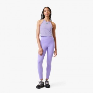 Women's Lacoste Lacoste x Bandier All Motion Colorblock Tank Top Purple | TZQ703185