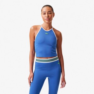 Women's Lacoste Lacoste x Bandier All Motion Colorblock Tank Top Blue | BKQ846127