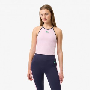 Women's Lacoste Lacoste x Bandier All Motion Colorblock Tank Top Pink | OSB912654