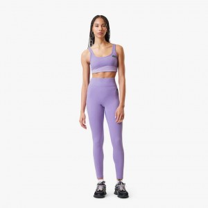 Women's Lacoste Lacoste x Bandier All Motion Colorblock Sports Bra Purple | VLS310728