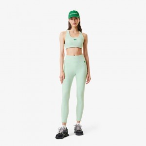 Women's Lacoste Lacoste x Bandier High-Waisted Leggings Green | BEY610982