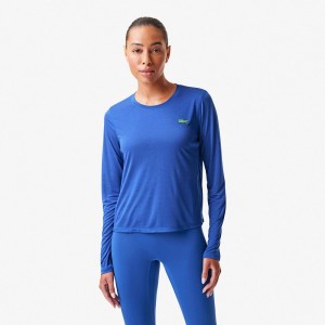 Women's Lacoste Lacoste x Bandier Pro Featherweight Long Sleeve T-Shirt Blue | YIL736142