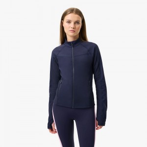 Women's Lacoste Lacoste x Bandier Zip-Up Jackets Black | RSH407921