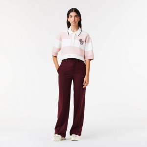 Women's Lacoste Lacoste x EleVen by Venus Stretch Wool Pants Bordeaux | OBD476905