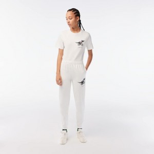 Women's Lacoste Lacoste x Netflix Super Soft Sweatpants White | UVQ035826