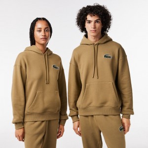 Women's Lacoste Loose Fit Hoodie Brown | AVD936082