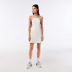 Women's Lacoste Made In France Organic Cotton Tennis Dress White | AIC270914