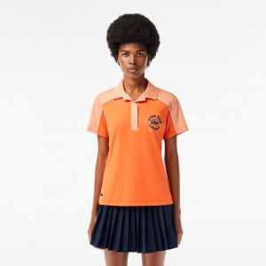 Women's Lacoste Miami Open Edition Ballgirl Tennis Polo Shirts Orange Light Orange | ZSK051732