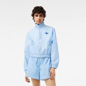 Women's Lacoste Monogram Track Jackets Pastel blue | CYZ250148