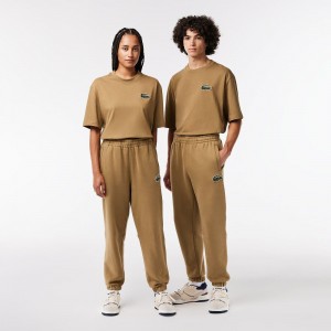 Women's Lacoste Organic Cotton Fleece Sweatpants Brown | PRK720836