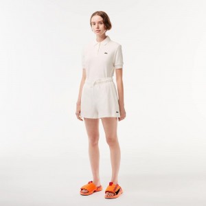 Women's Lacoste Organic Cotton Terry Shorts White | NDX956731