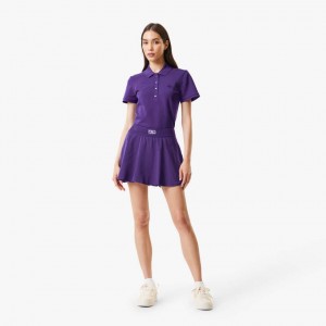 Women's Lacoste Pleated Back Ultra-Dry Tennis Skirt Purple | NWE189046