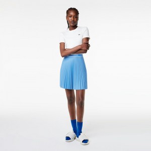 Women's Lacoste Pleated Skirt Ethereal blue | AHP684309