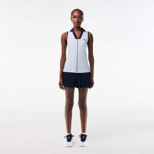 Women's Lacoste Pleated Tennis Shorts Navy Blue | NFQ245089