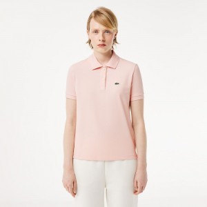 Women's Lacoste Regular Fit Soft Cotton Petit Piqué Polo Shirts Light Pink | AEQ195820