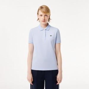 Women's Lacoste Regular Fit Soft Cotton Petit Piqué Polo Shirts Phoenix blue | YRD517920