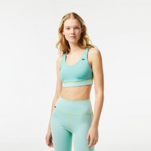 Women's Lacoste SPORT Ultra-Dry Sports Bra Green Light Green | GNY761504