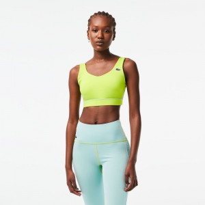 Women's Lacoste SPORT Ultra-Dry Sports Bra Yellow Green | RCZ674528