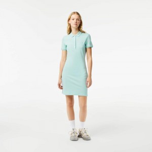 Women's Lacoste Slim Fit Stretch Cotton Piqué Polo Dress Mint | IGY705123