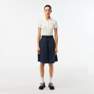 Women's Lacoste Two-Tone Bermuda Shorts Blue | LYD405317