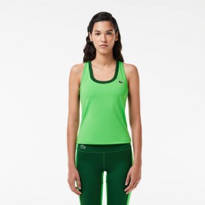 Women's Lacoste Ultra-Dry Stretch Sport Tank Top Green | OEQ326154