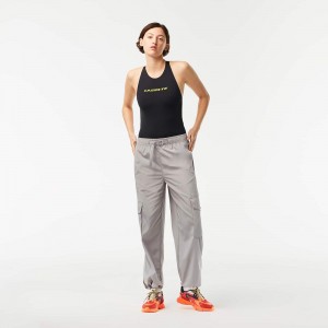 Women's Lacoste Wide Leg Cargo Pants Grey | VOK935714