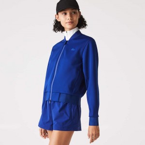 Women's Lacoste Zip-Up Bomber Jackets Blue | MCI576130