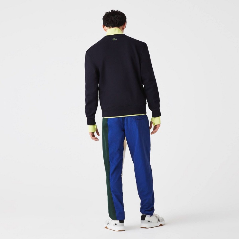 Men's Lacoste 3D Logo Organic Cotton Fleece Sweatshirt Abysm blue | PYD517923