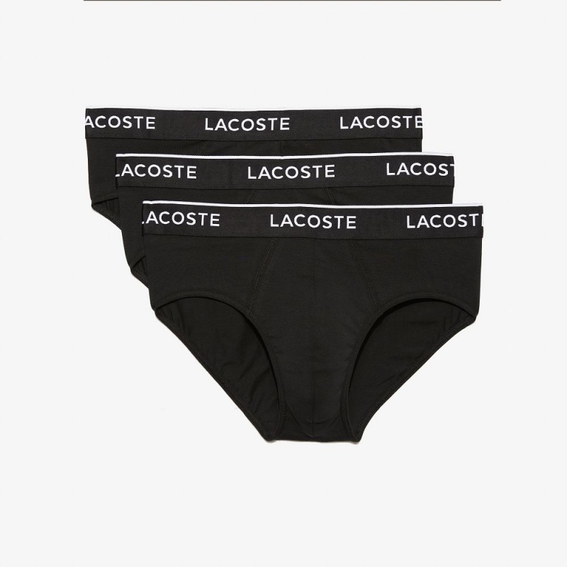 Men's Lacoste 3-Pack Briefs Black | XPA064392