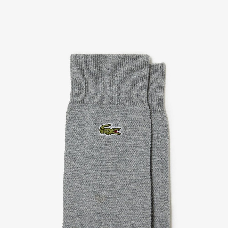 Men's Lacoste 3-Pack High-Cut Socks Grey Chine | DZC453128