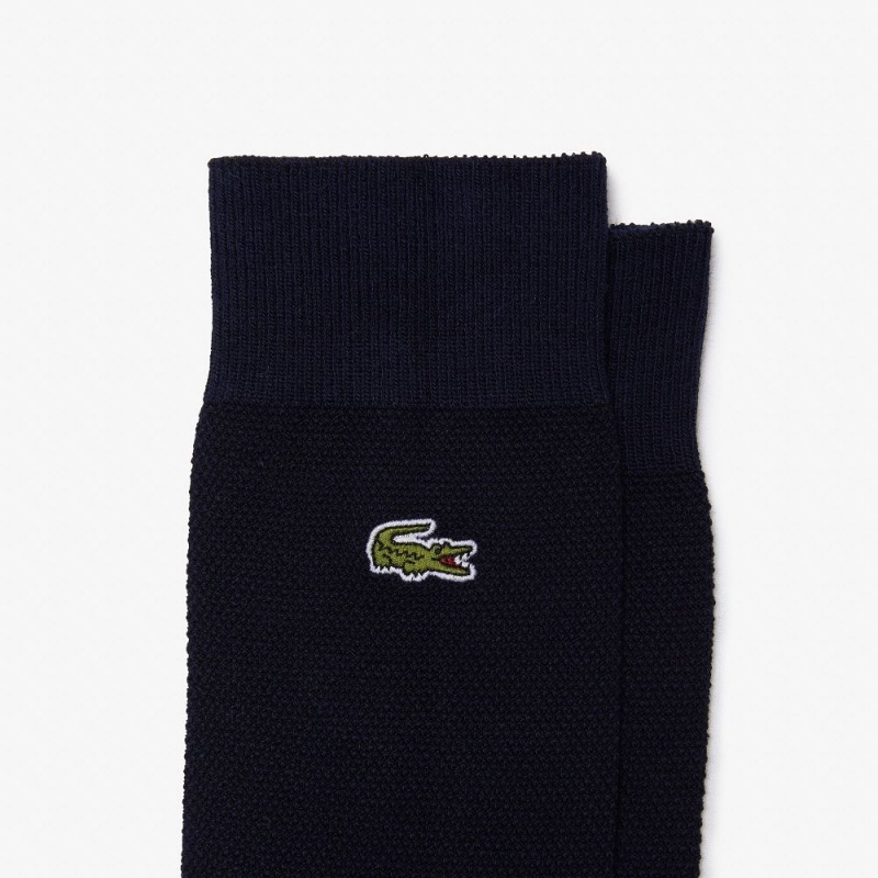 Men's Lacoste 3-Pack High-Cut Socks Navy Blue | SRZ196820