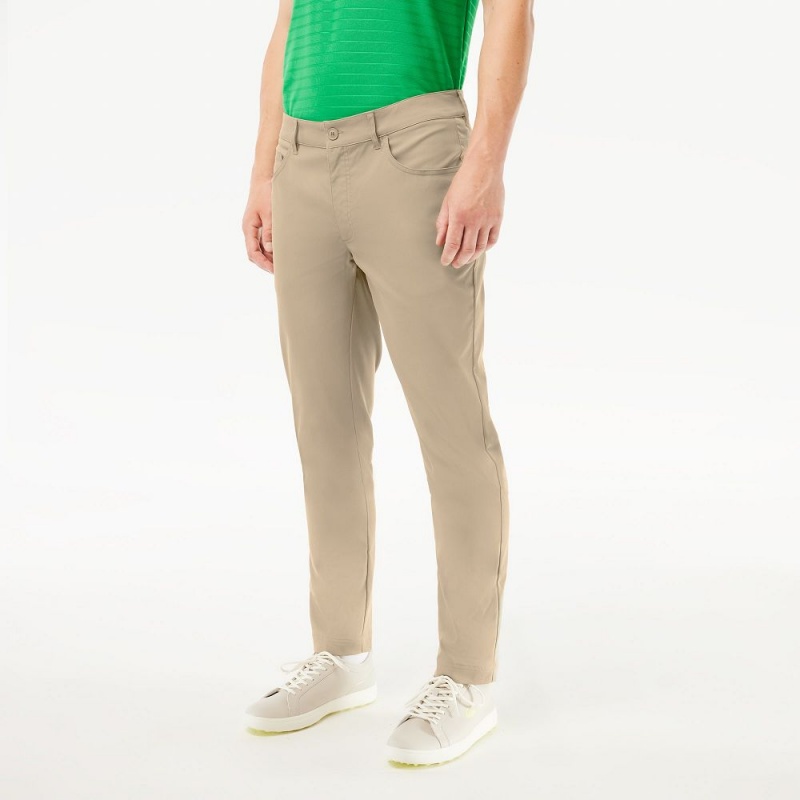 Men's Lacoste 5-Pocket Golf Pants Beige | GCX867230