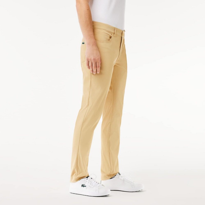 Men's Lacoste 5-Pocket Golf Pants Beige | YTN742650